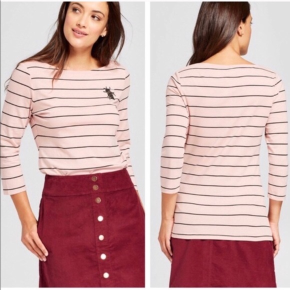 a new day Tops - 3/$25 A New Day striped Sequin bee shirt